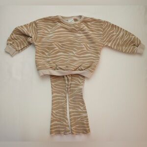 Tan Zebra print matching set